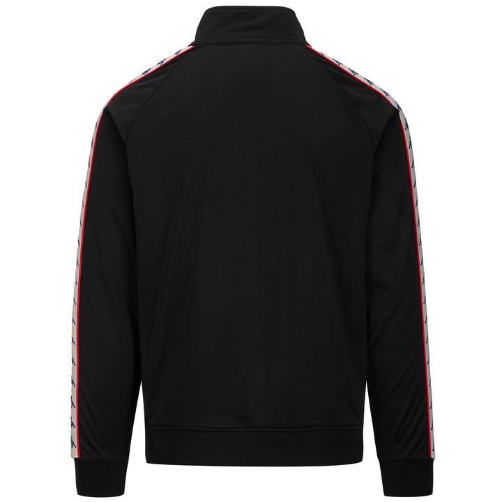 Fleece Man 222 BANDA ANNISTON SLIM Jacket BLACK-WHITE ANTIQUE-RED Dressed Side (jpg Rgb)		