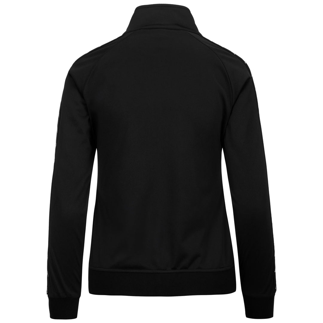 Fleece Woman 222 BANDA WANNISTON SLIM Jacket BLACK-BLACK-WHITE Dressed Side (jpg Rgb)		