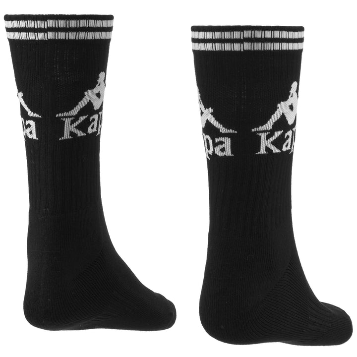 Socks Unisex AUTHENTIC ASTER 1PACK Crew Sock BLACK-WHITE Dressed Front (jpg Rgb)	