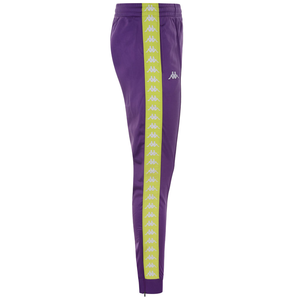 Pants Man 222 BANDA   RASTORIA SLIM Sport Trousers VIOLET INDIGO - LIME Dressed Front (jpg Rgb)	