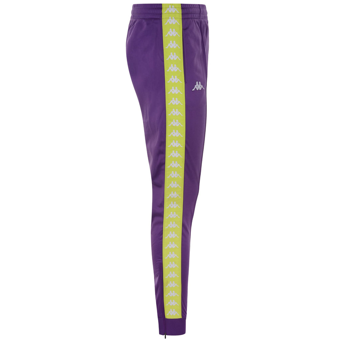 Pants Man 222 BANDA   RASTORIA SLIM Sport Trousers VIOLET INDIGO - LIME Dressed Front (jpg Rgb)	