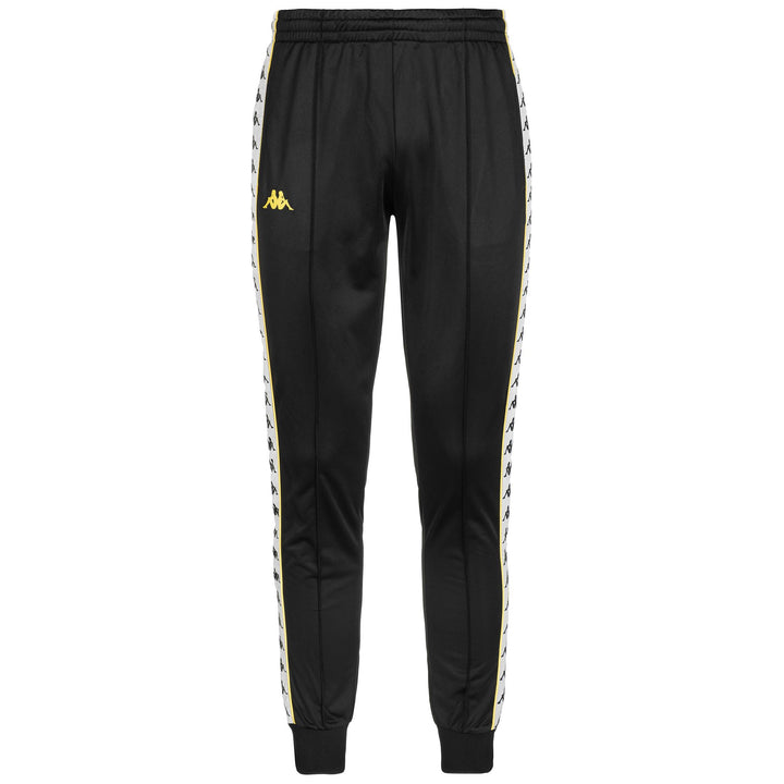 Pants Man 222 BANDA   RASTORIA SLIM Sport Trousers BLACK - WHITE - YELLOW BUTTERCUP Photo (jpg Rgb)			