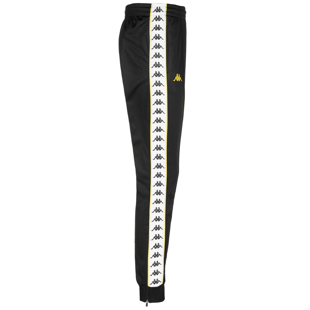 Pants Man 222 BANDA   RASTORIA SLIM Sport Trousers BLACK - WHITE - YELLOW BUTTERCUP Dressed Front (jpg Rgb)	