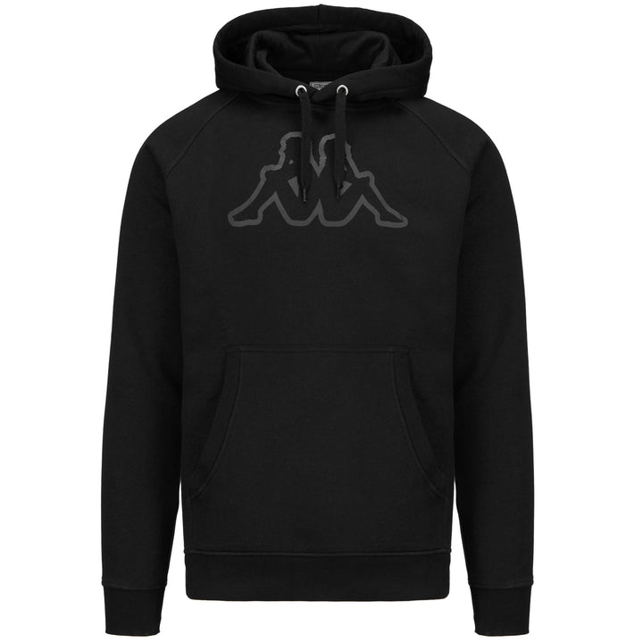 Fleece Man LOGO KORPO ZAIVER Hoodie BLACK - BLACK GREYISH Photo (jpg Rgb)			