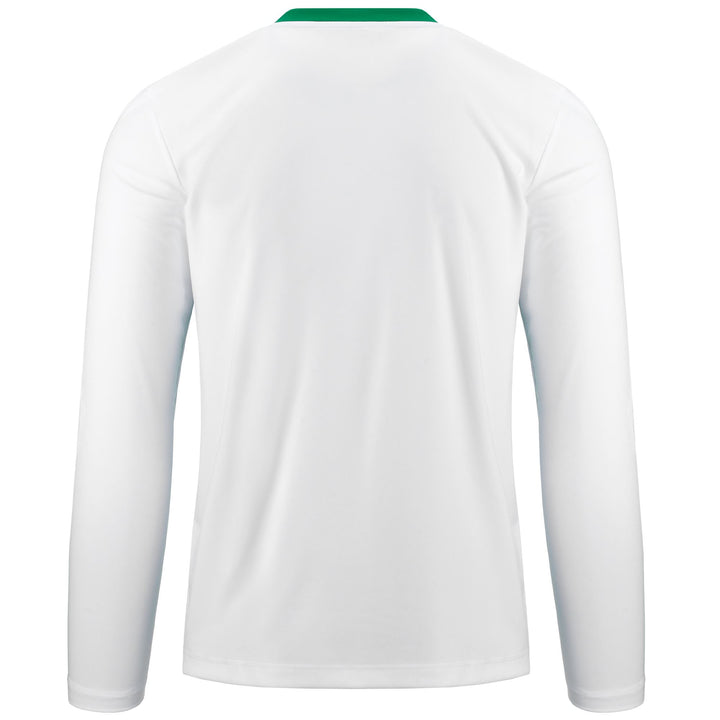 Active Jerseys Man KAPPA4SOCCER CASERNE Shirt WHITE-GREEN Dressed Side (jpg Rgb)		