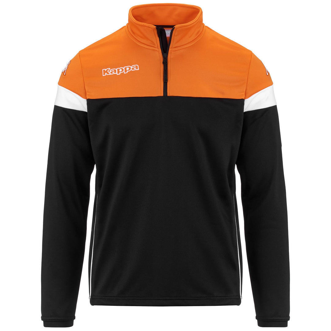 Fleece Man KAPPA4SOCCER NOVARE Jumper BLACK-ORANGE-WHITE Photo (jpg Rgb)			