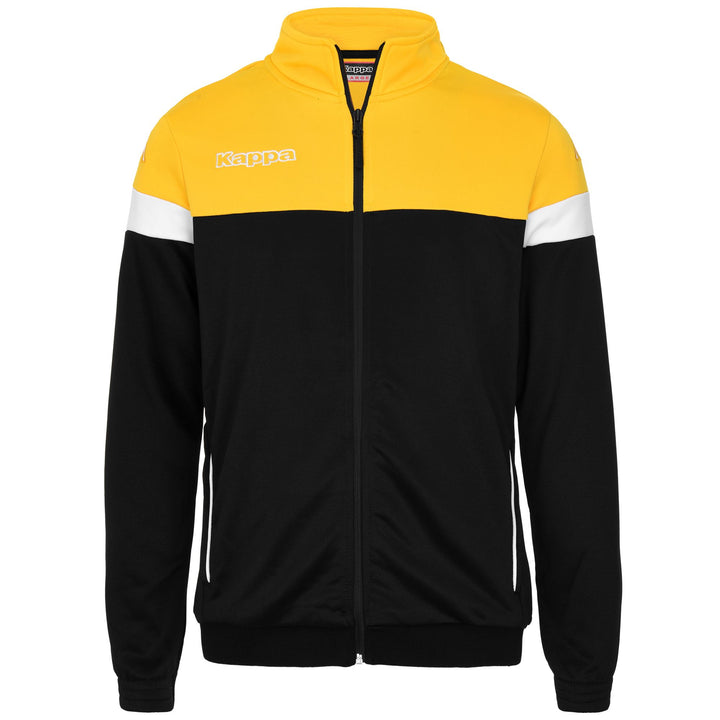 Fleece Man KAPPA4SOCCER VACONE Jacket BLACK-YELLOW-WHITE Photo (jpg Rgb)			