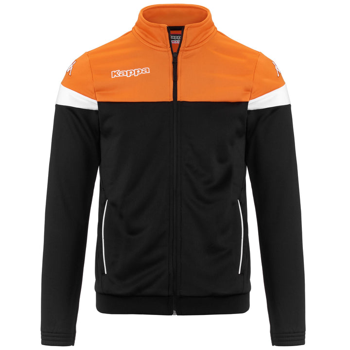 Fleece Man KAPPA4SOCCER VACONE Jacket BLACK-ORANGE-WHITE Photo (jpg Rgb)			