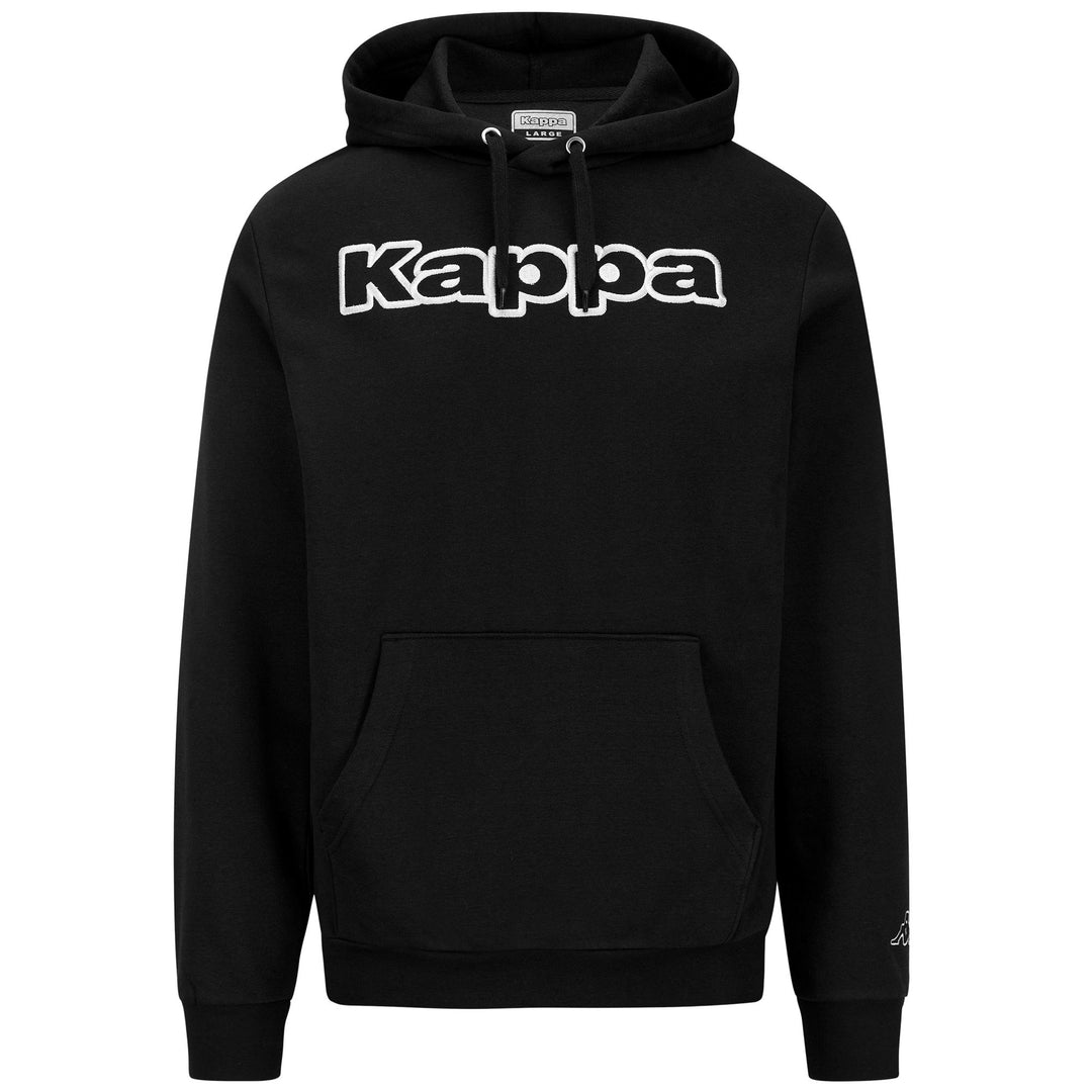 Fleece Man LOGO KORPO DAFERS Hoodie BLACK-WHITE Photo (jpg Rgb)			