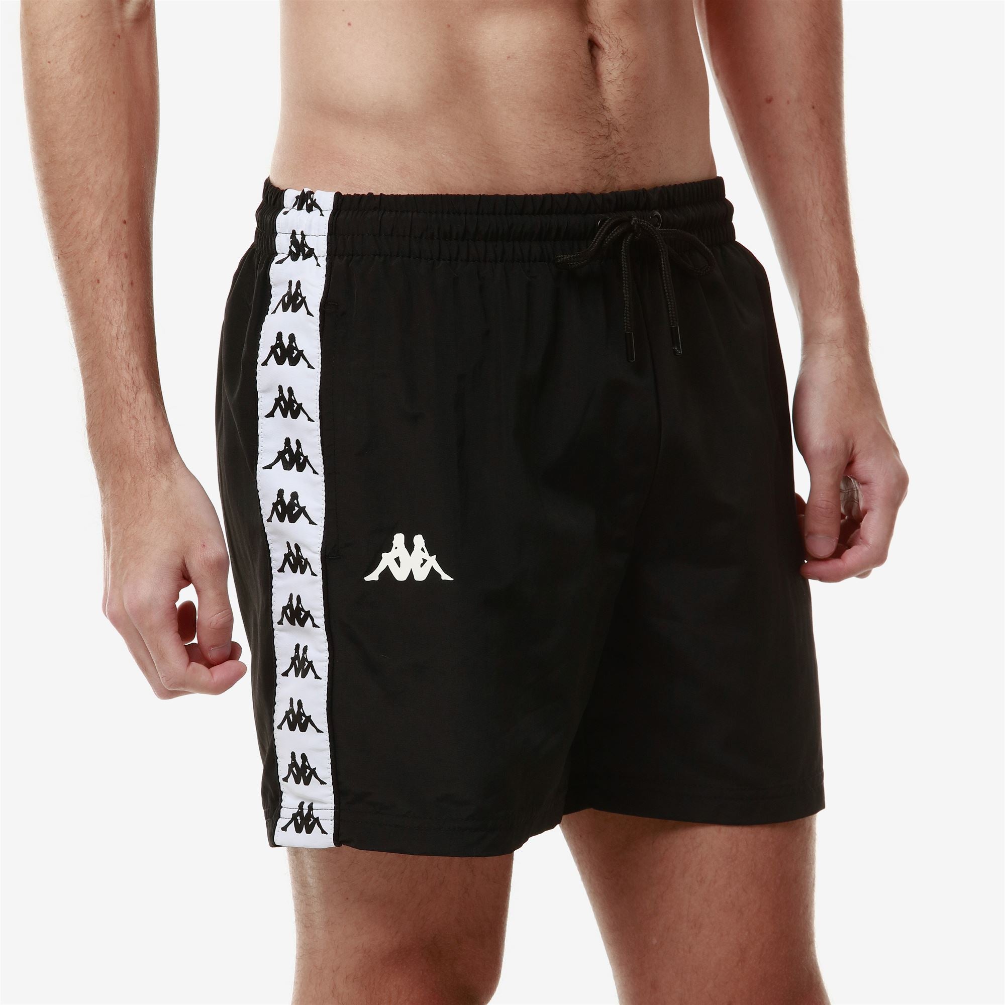 222 BANDA CONEY Bathing Suits Swimming Trunks Man BLACK WHITE