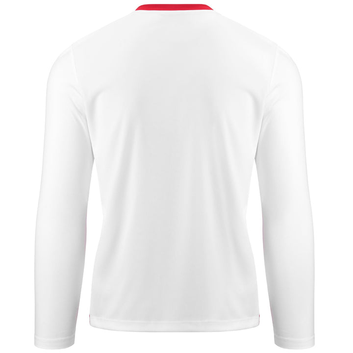 Active Jerseys Man KAPPA4SOCCER CASERNHOR Shirt WHITE-RED Dressed Side (jpg Rgb)		