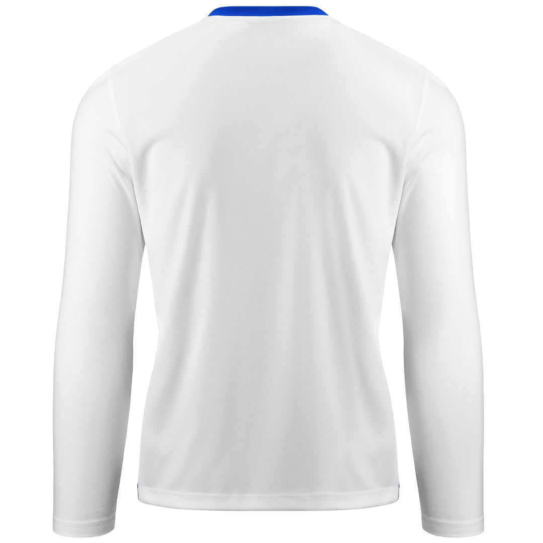 Active Jerseys Man KAPPA4SOCCER CASERNHOR Shirt WHITE-BLUE NAUTIC Dressed Side (jpg Rgb)		