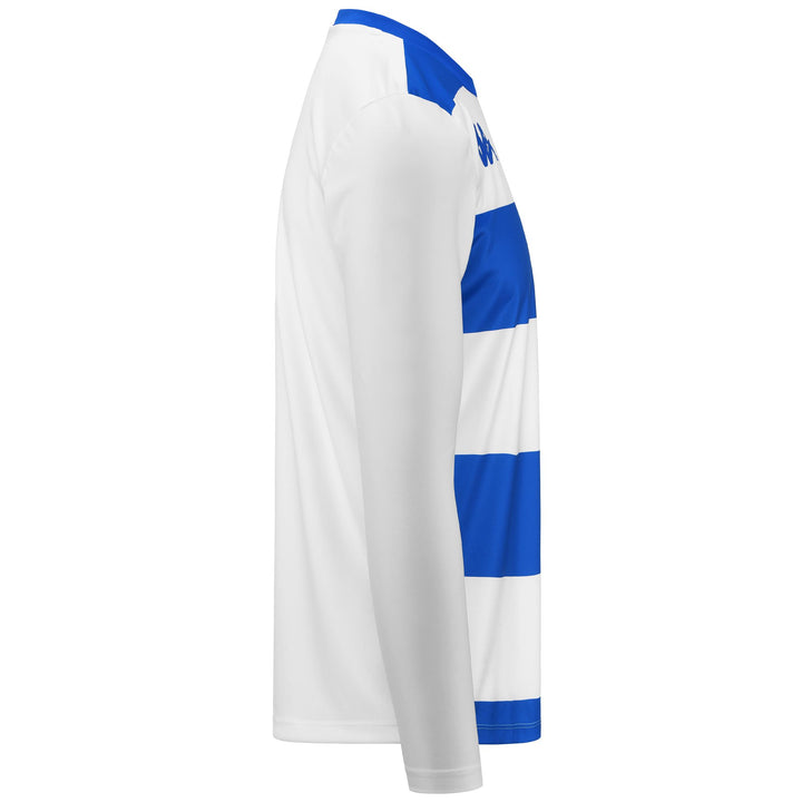 Active Jerseys Man KAPPA4SOCCER CASERNHOR Shirt WHITE-BLUE NAUTIC Dressed Front (jpg Rgb)	