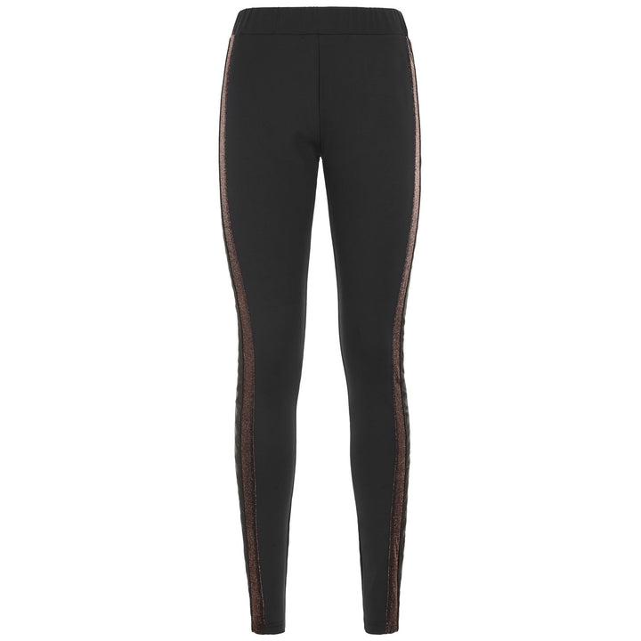 Pants Woman 222 BANDA SPARKLE EDIK Sport Trousers BLACK-BRONZE METAL Photo (jpg Rgb)			