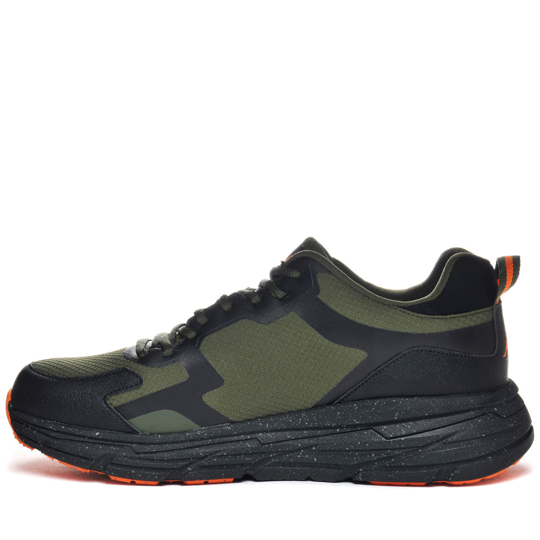 Sport Shoes Man KOMBAT YUKON Low Cut GREEN RIFLE - BLACK - ORANGE POPSICLE Dressed Side (jpg Rgb)		