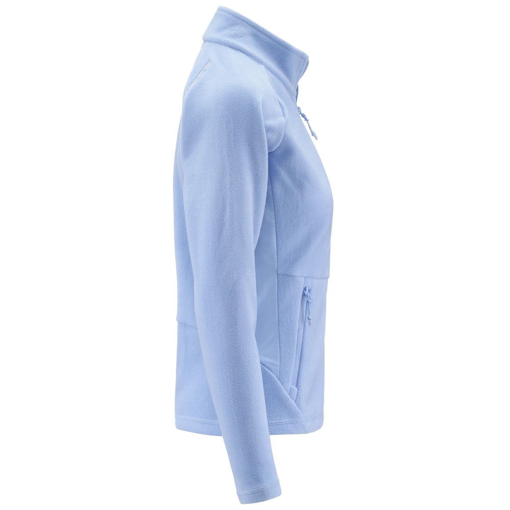 Fleece Woman 6CENTO 688C Jacket AZURE DAYLIGHT Dressed Front (jpg Rgb)	