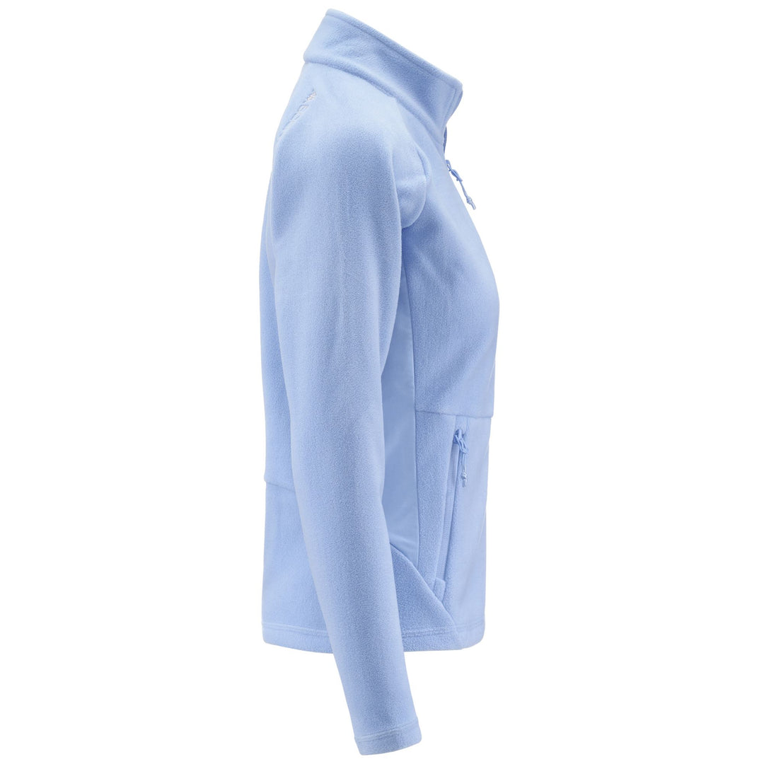 Fleece Woman 6CENTO 688C Jacket AZURE DAYLIGHT Dressed Front (jpg Rgb)	