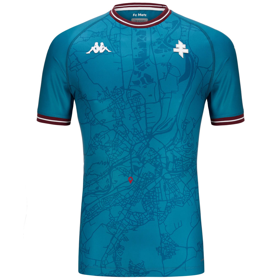 Active Jerseys Man KOMBAT PRO 2025 FC METZ Shirt BLUE PETROL-RED GRANATA Photo (jpg Rgb)			