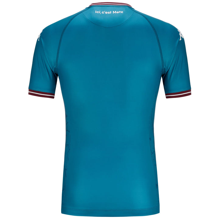 Active Jerseys Man KOMBAT PRO 2025 FC METZ Shirt BLUE PETROL-RED GRANATA Dressed Side (jpg Rgb)		