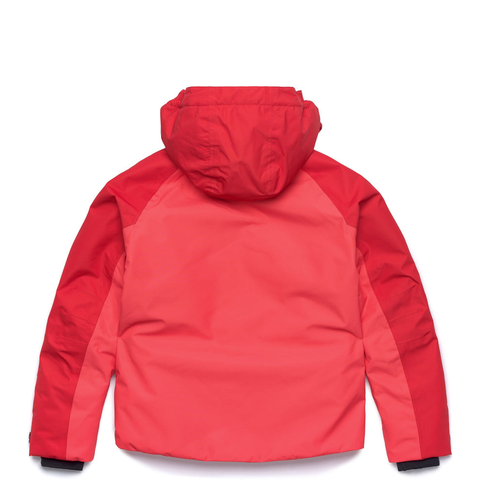 Jackets Kid unisex 8CENTO 886 KID Short PINK SHELL - RED HIBISCUS Dressed Front (jpg Rgb)	