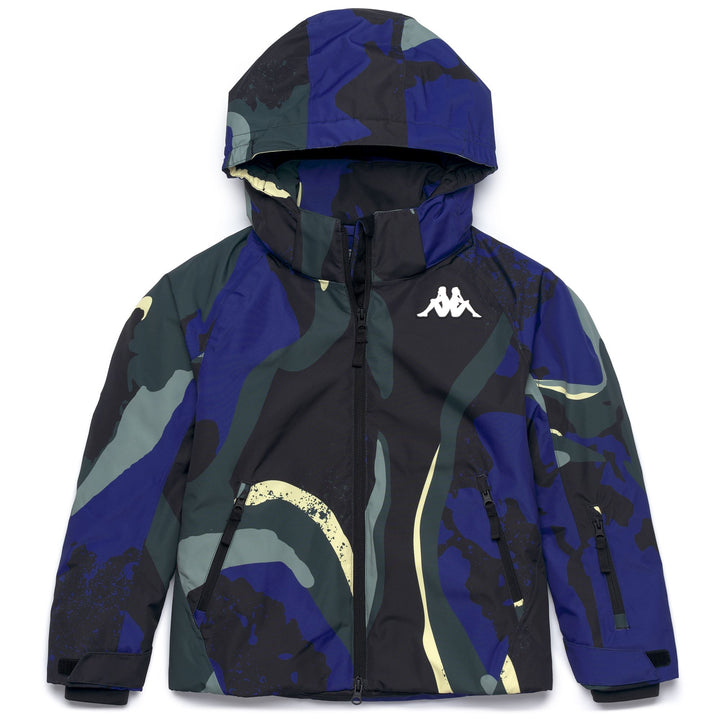 Jackets Kid unisex 8CENTO 886G KID Short BLACK - GREEN PONDEROSA - BLUE CAVERN - GREEN YOUNG Photo (jpg Rgb)			