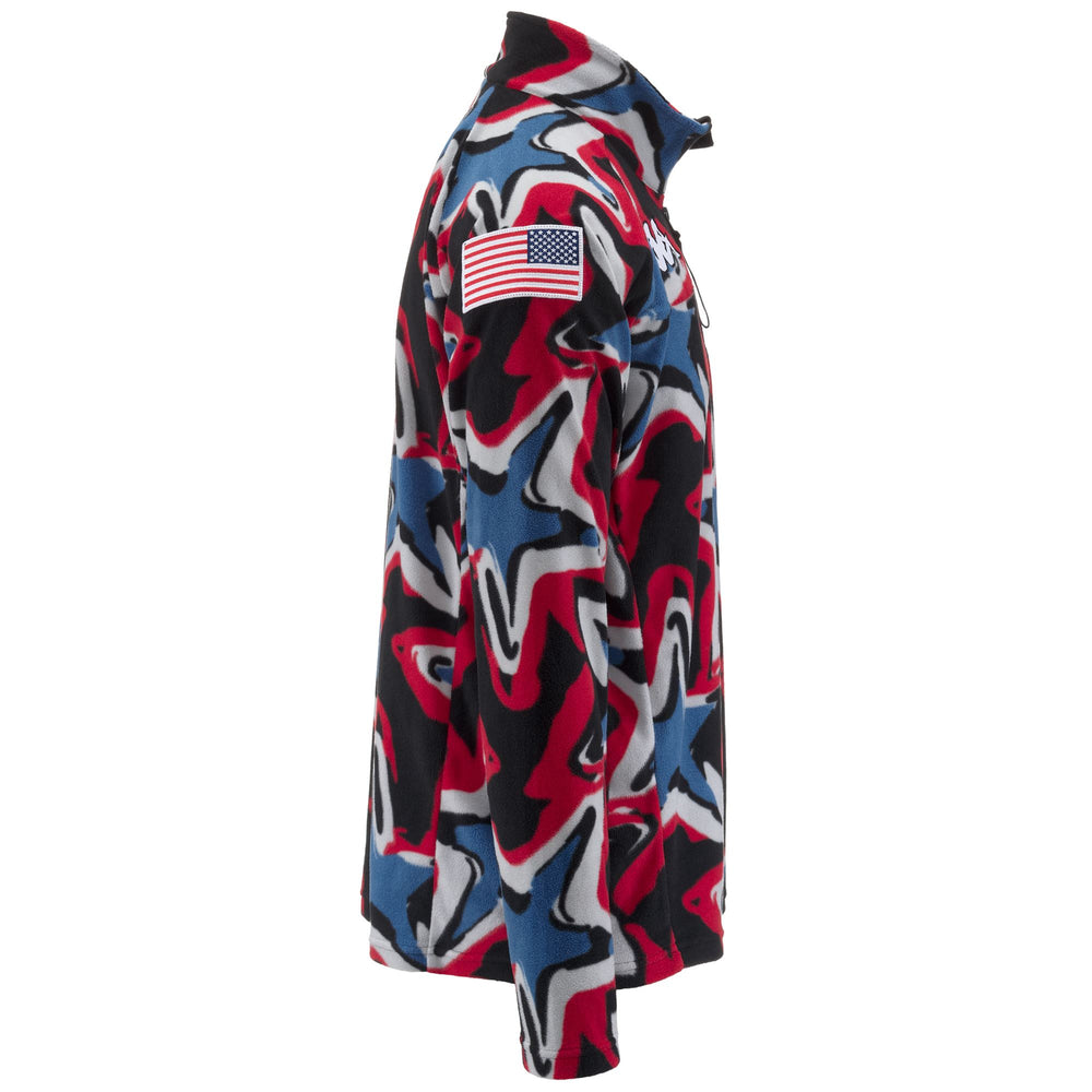 Fleece Man 8CENTO 818G US Jumper BLACK-RED-GREY LT-LEAD-BLUE AVIO Dressed Front (jpg Rgb)	