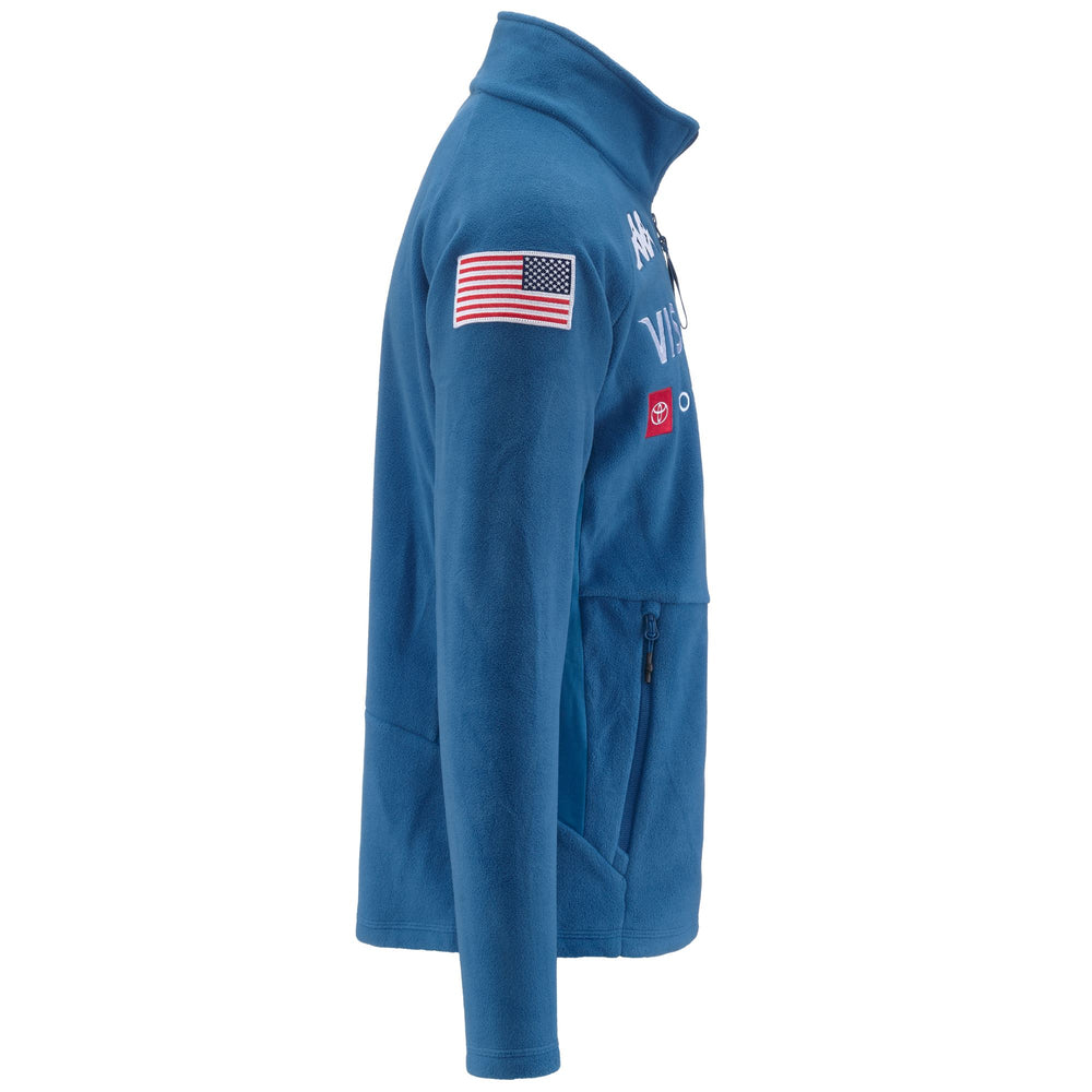 Fleece Man 6CENTO 687C US Jacket BLUE DEEP WATER Dressed Front (jpg Rgb)	