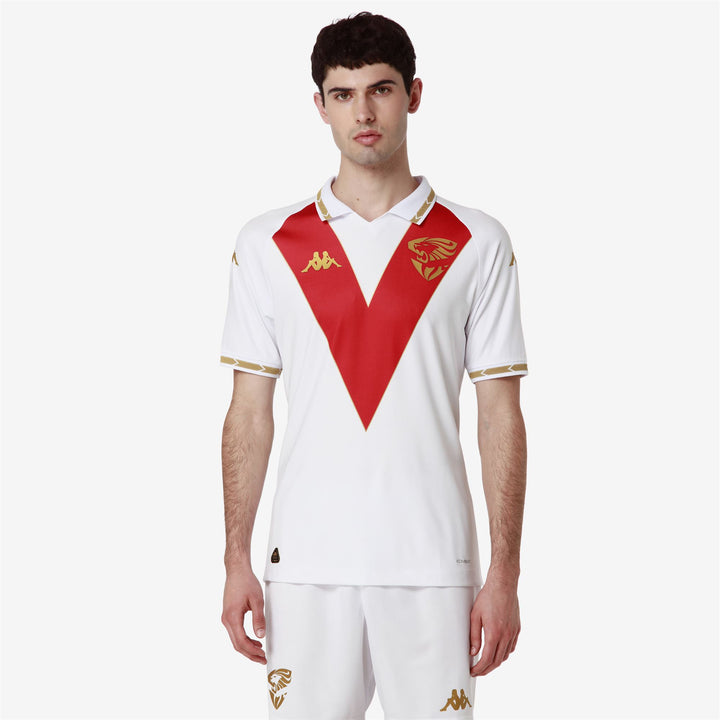 Active Jerseys Man KOMBAT PRO 2025 BRESCIA Shirt WHITE-RED-GOLD Detail (jpg Rgb)			