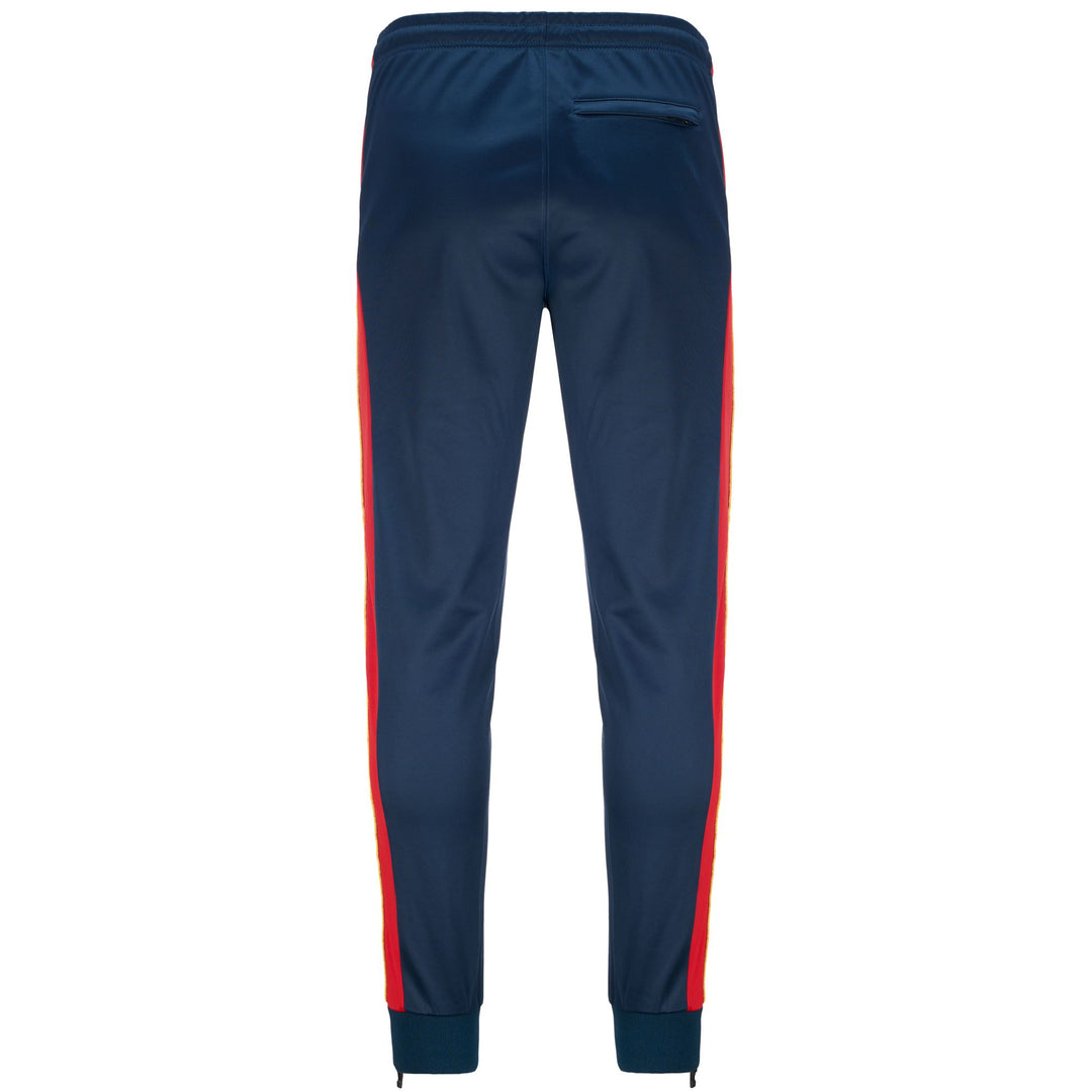 Pants Man 222 BANDA RASTORIAM SLIM GENOA Sport Trousers BLUE DK-RED-YELLOW GOLD Dressed Side (jpg Rgb)		