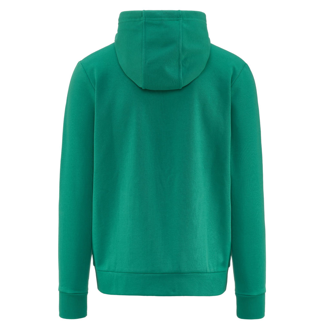 Fleece Man KAPPA4TRAINING BANTO Hoodie Full Zip GREEN Dressed Side (jpg Rgb)		