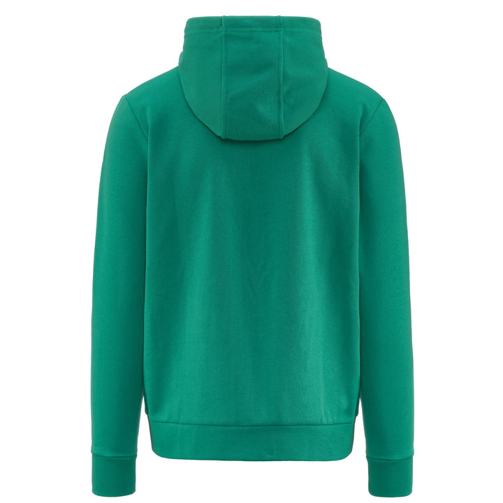 Fleece Man KAPPA4TRAINING BANTO Hoodie Full Zip GREEN Dressed Side (jpg Rgb)		