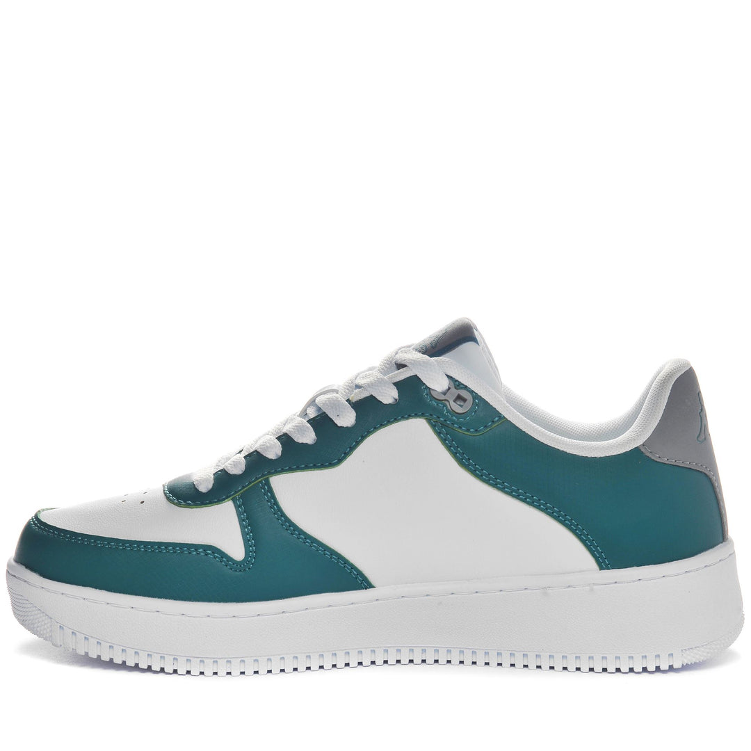 Sneakers Unisex LOGO MASERTA Low Cut WHITE-GREEN DK Dressed Side (jpg Rgb)		