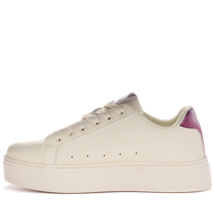 Sneakers Woman LOGO ISABEL Low Cut BEIGE LT-PURPLE Dressed Side (jpg Rgb)		