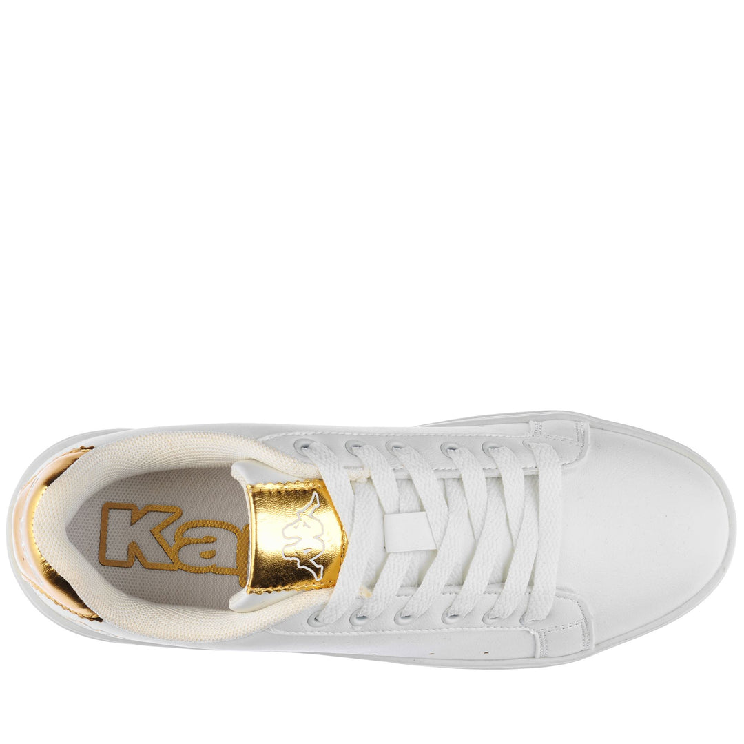 Sneakers Woman LOGO ISABEL Low Cut WHITE-YELLOW GOLD Dressed Back (jpg Rgb)		