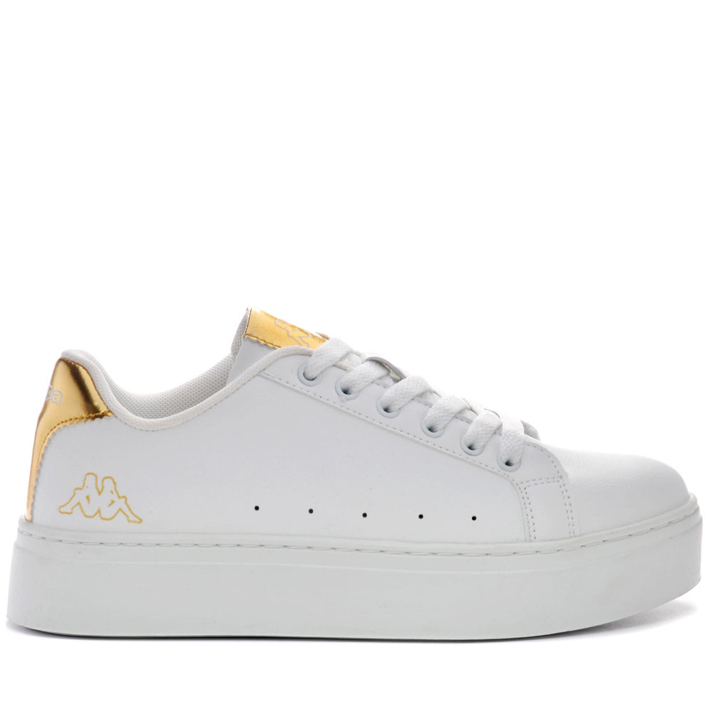 Sneakers Woman LOGO ISABEL Low Cut WHITE-YELLOW GOLD Photo (jpg Rgb)			