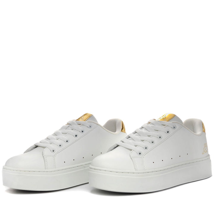 Sneakers Woman LOGO ISABEL Low Cut WHITE-YELLOW GOLD Detail (jpg Rgb)			