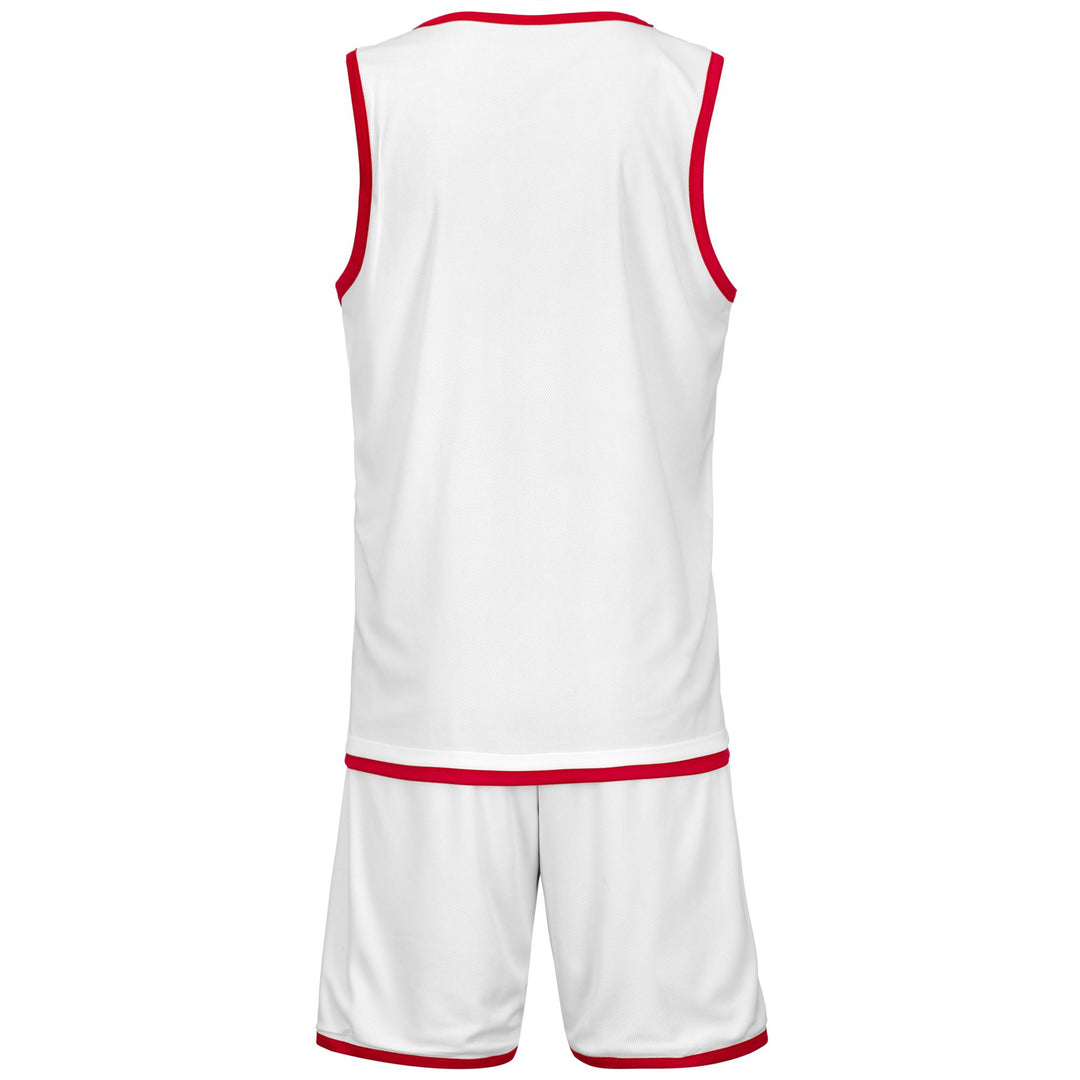 SETS Man KAPPA4BASKET DANCOSI Shorts / Tank RED-WHITE Dressed Front Double		