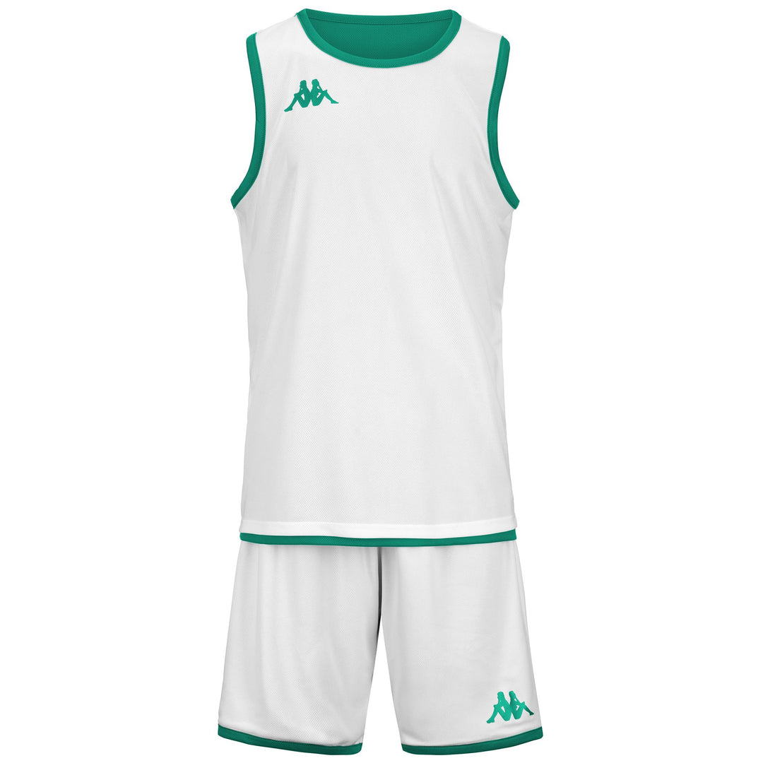 SETS Man KAPPA4BASKET DANCOSI Shorts / Tank GREEN-WHITE Dressed Back (jpg Rgb)		