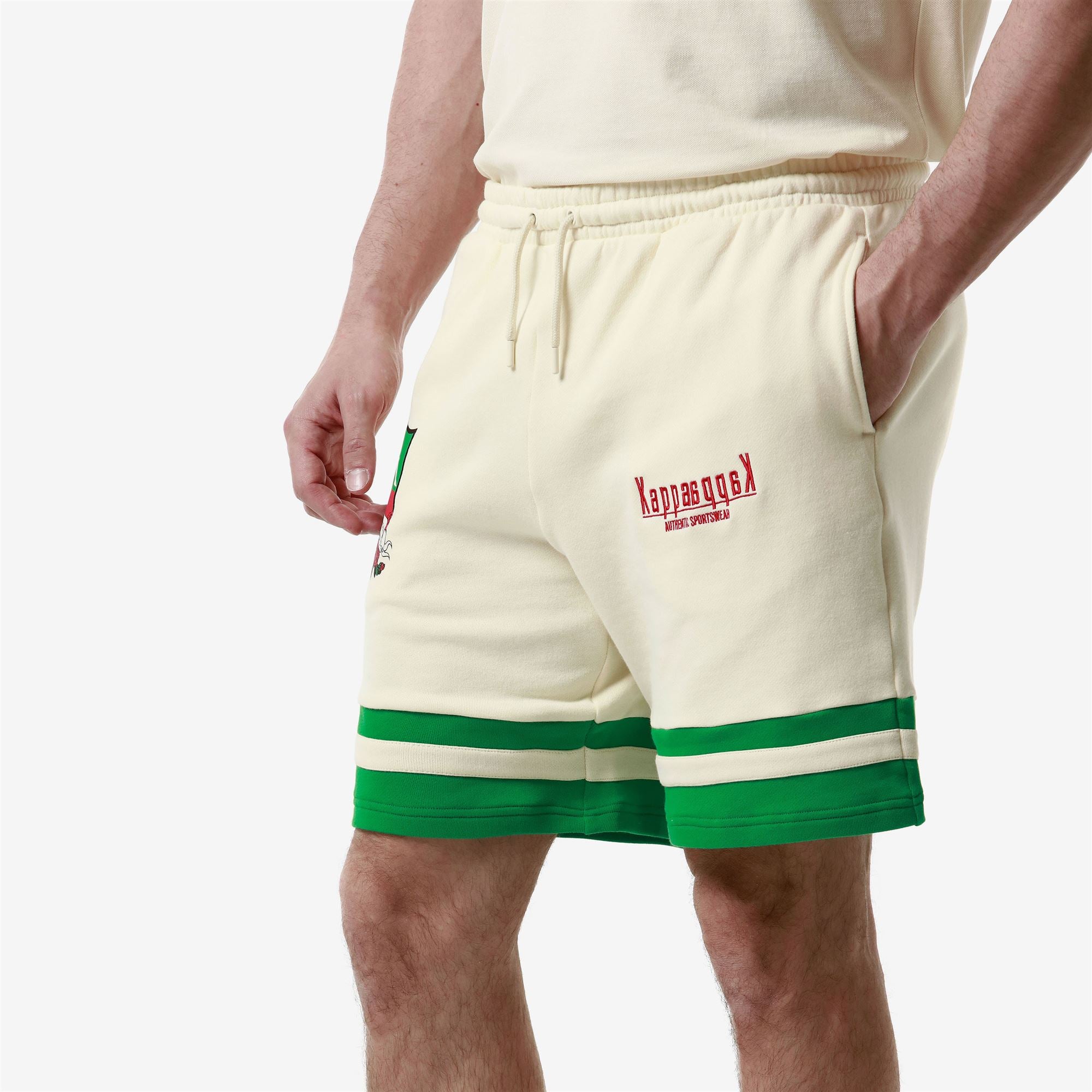 AUTHENTIC HERITAGE LAUSHON - Shorts - Sport Shorts - Man - WHITE  ANTIQUE-GREEN FERN