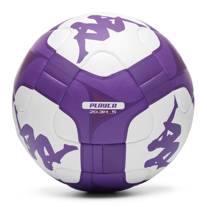 Balls Unisex PLAYER 20.3H REAL VALLADOLID 14 PANELS BRIGHT VIOLET - WHITE Dressed Front (jpg Rgb)	