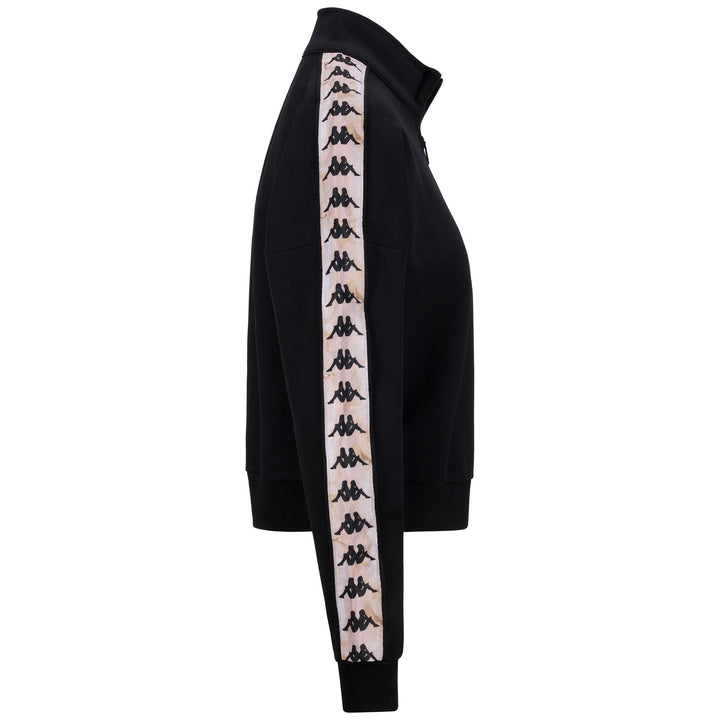 Fleece Woman 222 BANDA PEPITAGT Jumper BLACK-WHITE MILK-GREY WARM Dressed Front (jpg Rgb)	