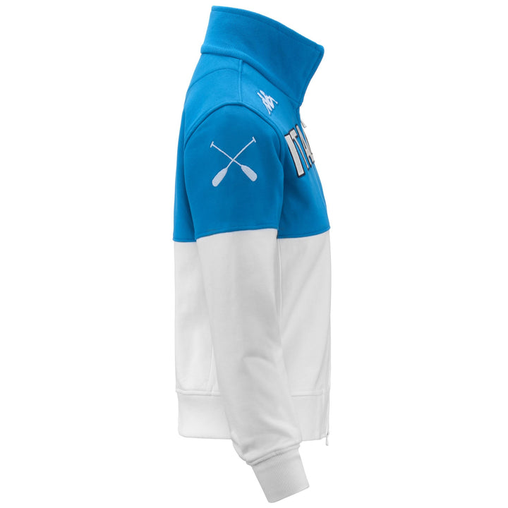 Fleece Woman JKT LADY ITALIA FICK Jacket AZURE-WHITE Dressed Front (jpg Rgb)	