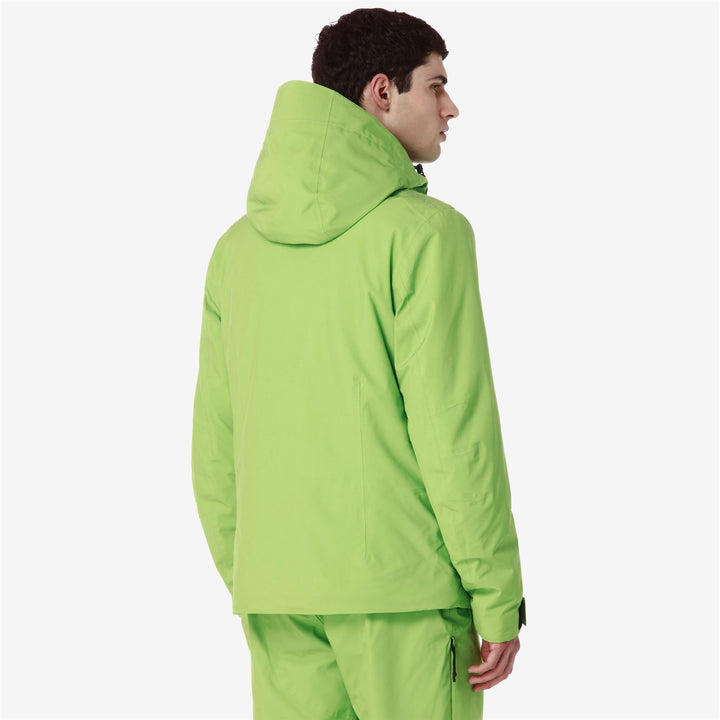 Jackets Man 8CENTO 806 Mid GREEN GLOWING - BLACK Detail Double				