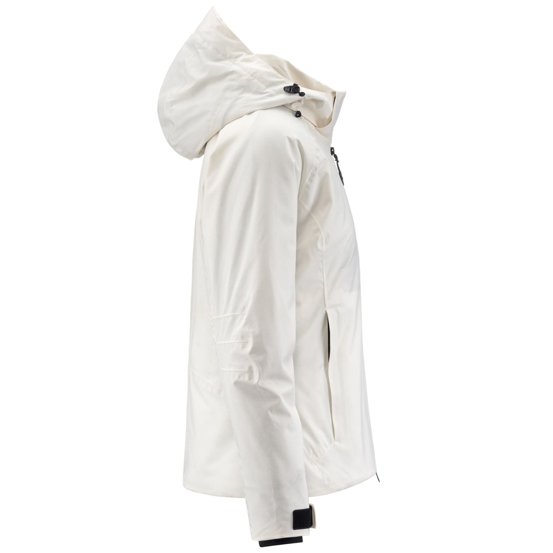 Jackets Woman 8CENTO 810 Mid WHITE COCONUT - BLACK Dressed Front (jpg Rgb)	