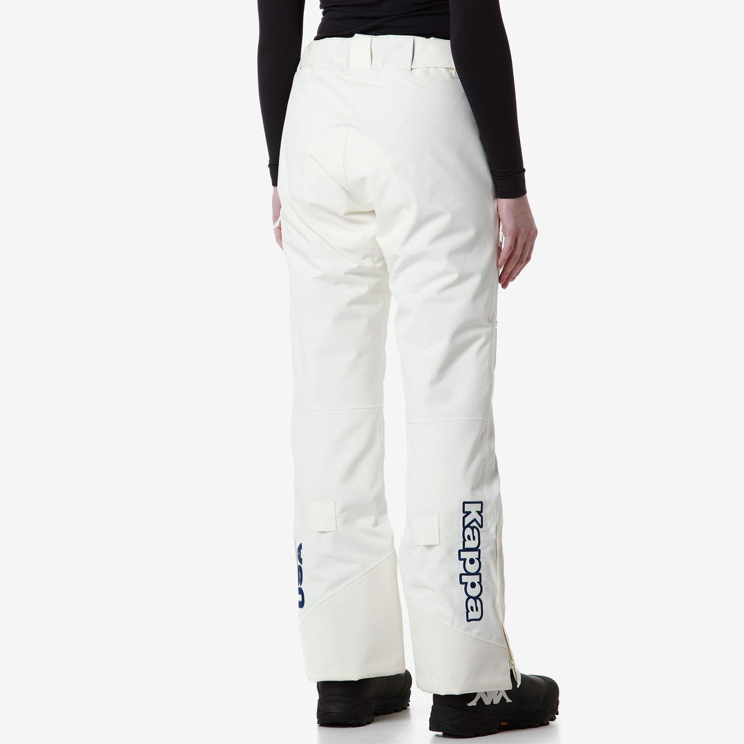 Pants Woman 6CENTO 665C US Sport Trousers WHITE COCONUT Detail Double				