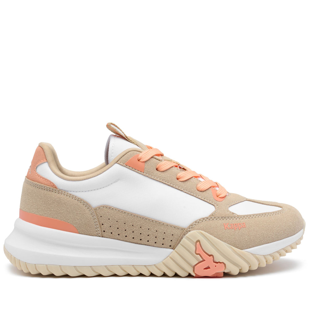 Sneakers Woman AUTHENTIC ARKLOWO 1 Low Cut WHITE - BEIGE BISCUIT - ORANGE PEACH Photo (jpg Rgb)			