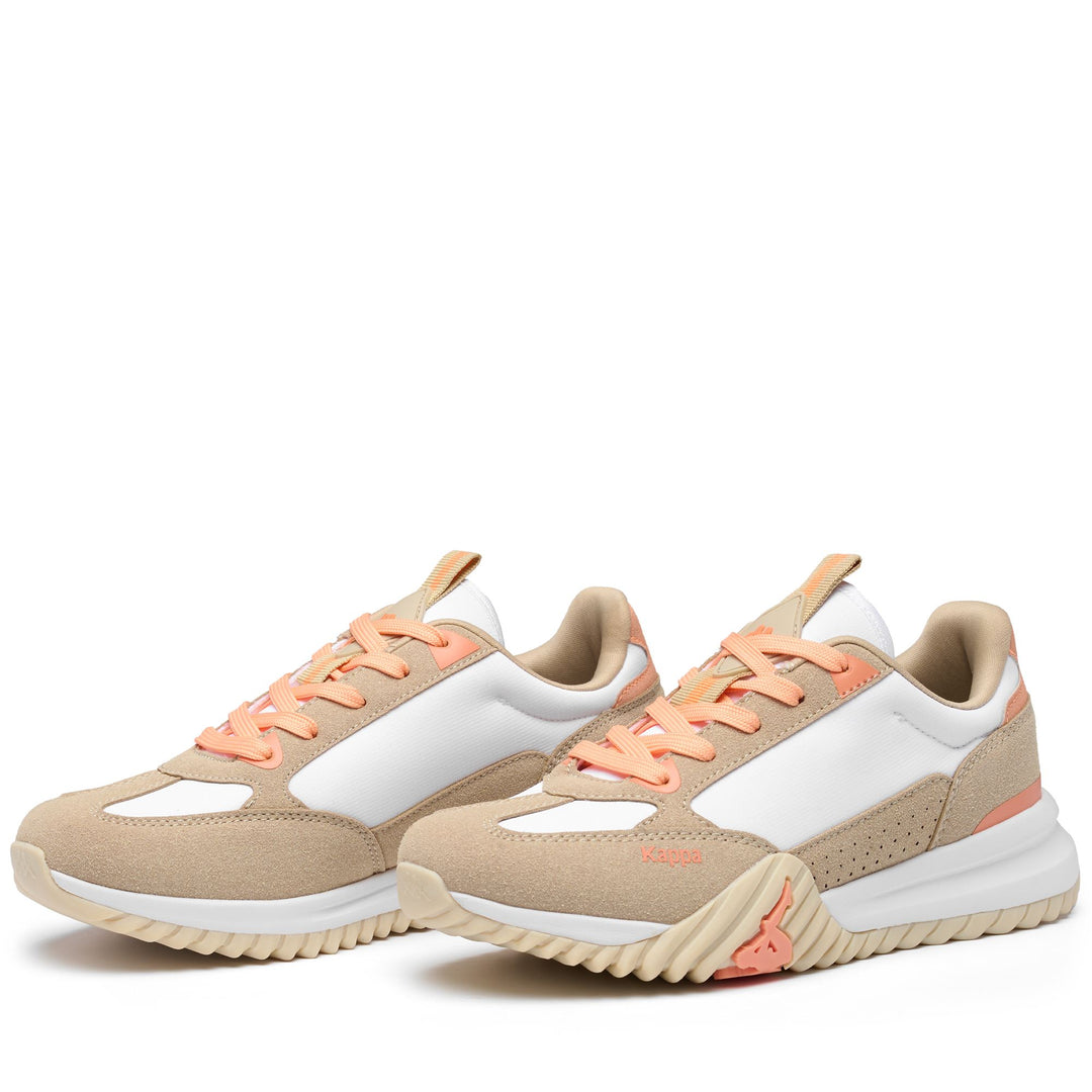 Sneakers Woman AUTHENTIC ARKLOWO 1 Low Cut WHITE - BEIGE BISCUIT - ORANGE PEACH Detail (jpg Rgb)			