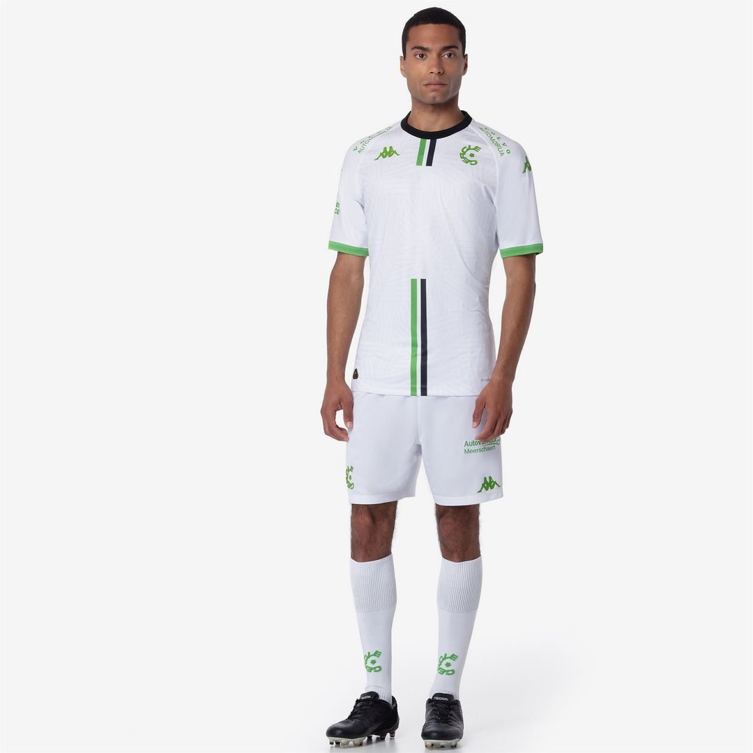 Active Jerseys Man KOMBAT PRO 2025 BRUGGE Shirt WHITE-BLACK-GREEN APPLE Dressed Back (jpg Rgb)		