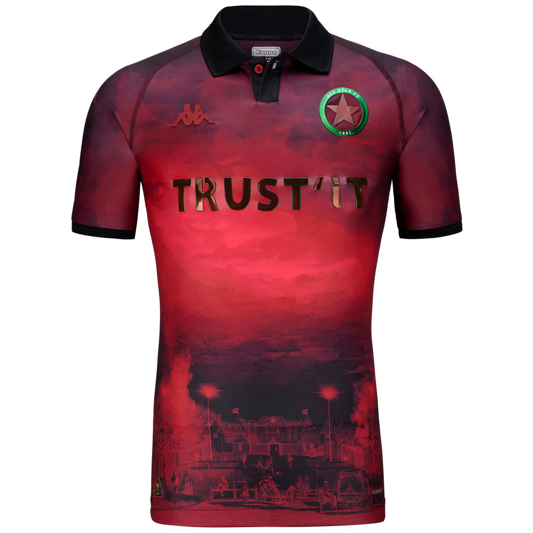 Active Jerseys Man KOMBAT PRO 2025 RED STAR Shirt RED BORDEAUX-BLACK-SPONSOR Photo (jpg Rgb)			