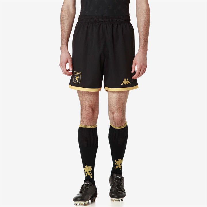 Shorts Man KOMBAT RYDER GENOA Sport Shorts BLACK-YELLOW GOLD RICH Detail (jpg Rgb)			